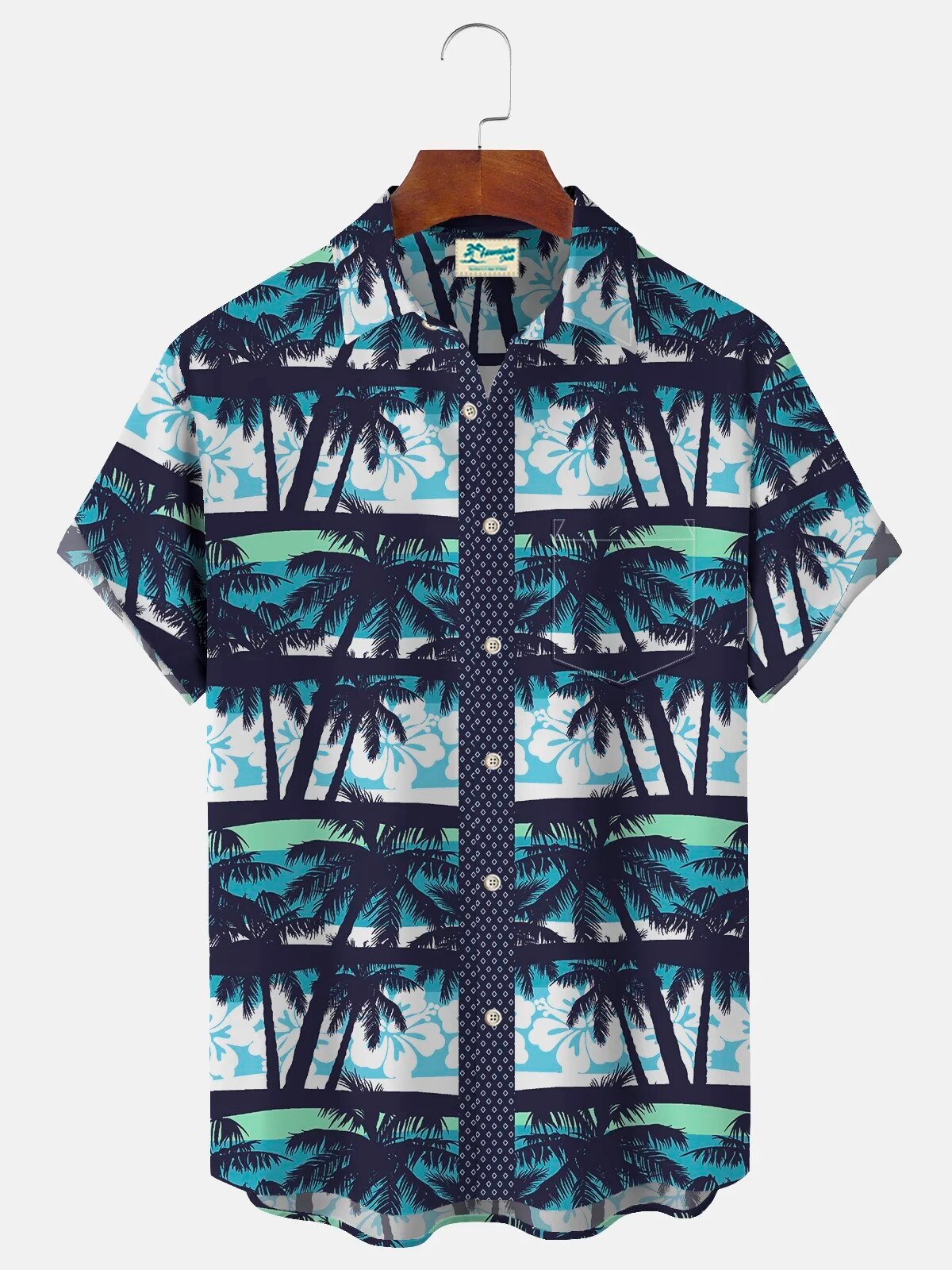 Tropical Palm Tree Pattern Beach Hawaiian Shirt for Men